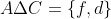 A \Delta C = \{f,d\}